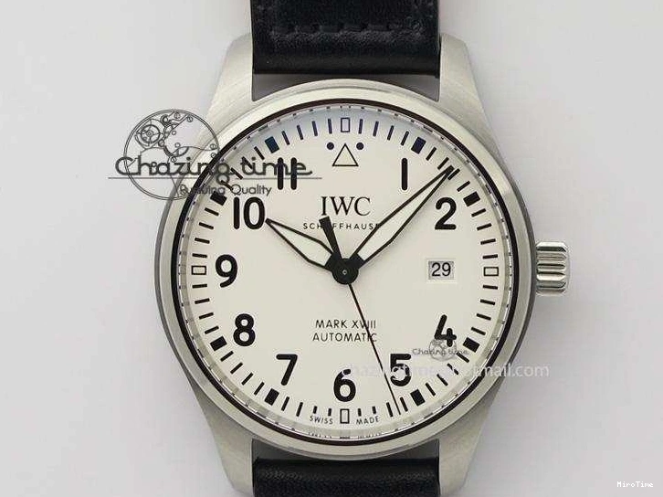 MIROTIME 0116 Fashionable Mark XVIII IW327002 V6F Best Edition White Dial On Black Leather Strap A 7312